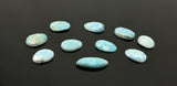 Natural Larimar flat-back cabochons in mixed freeform shapes for jewelry making