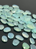 9Pcs / 10 Pcs Aqua Chalcedony Rosecut Cabochons, Loose Gemstones, Aqua Chalcedony Rose Cuts, 10x8mm - 17x15mm