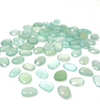 9Pcs / 10 Pcs Aqua Chalcedony Rosecut Cabochons, Loose Gemstones, Aqua Chalcedony Rose Cuts, 10x8mm - 17x15mm