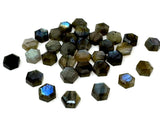 10Pcs / 14 Pcs Natural Labradorite Rose Cut Cabochons, Loose Gemstones, Labradorite Rosecuts, Hexagon Shape Ring Stones, 7mm - 8.5mm