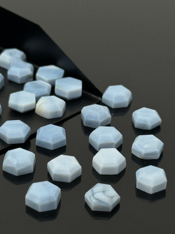 10 Pcs / 12 Pcs Natural Blue Opal Rosecut Cabochons, Loose Gemstones, Blue Opal Rose Cuts, Ring Stones, 8mm -8.5mm