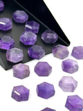 11 Pcs Natural Amethyst Rose Cut Cabochons, Loose Gemstones, Rosecut Ring Stone, Amethyst Rosecuts, 8mm - 8.5mm