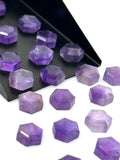 11 Pcs Natural Amethyst Rose Cut Cabochons, Loose Gemstones, Rosecut Ring Stone, Amethyst Rosecuts, 8mm - 8.5mm