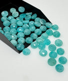 10 Pcs Natural Amazonite Rosecut Cabochons, Loose Gemstones, Amazonite Rose Cuts, Peruvian Amazonite Ring Stones, 8.5mm - 9.5mm