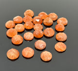 12 Pcs Natural Sunstone Rosecut Cabochons, Loose Gemstones, Sunstone Rose Cuts, Sunstone Ring Stones, 9mm- 10mm