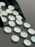 7 Pcs Natural Aquamarine Rose Cut Cabochons, Loose Gemstones, Aquamarine Rosecuts Ring Stones Round Shape Tablet Cut, 10mm