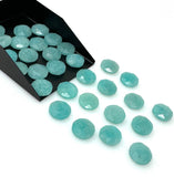 9 Pcs / 10 Pcs Natural Amazonite Rosecut Cabochons, Loose Gemstones, Amazonite Tablet Cut Rose Cuts, Peruvian Amazonite Ring Stones, 10mm