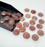 10mm Strawberry Quartz Rosecut Cabochons, Loose Gemstones, Strawberry Quartz Briolette Tablet Cut Rose Cuts Ring Stones