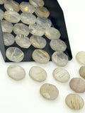 9 Pcs Natural Golden Rutile Rose Cut Cabochons, Loose Gemstones, Golden Yellow Rutilated Quartz Rose Cuts, 10mm