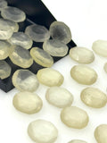 8 Pcs Lemon Quartz Rose Cut Cabochons, Loose Gemstones, Yellow Lemon Quartz Rose Cuts, 10mm