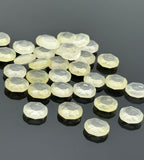 8 Pcs Lemon Quartz Rose Cut Cabochons, Loose Gemstones, Yellow Lemon Quartz Rose Cuts, 10mm