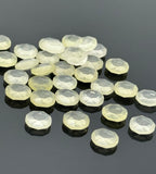 8 Pcs Lemon Quartz Rose Cut Cabochons, Loose Gemstones, Yellow Lemon Quartz Rose Cuts, 10mm