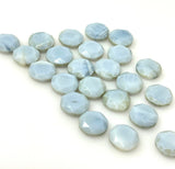 12 Pcs Natural Blue Opal Rosecut Cabochons, Loose Gemstones, Blue Opal Rose Cuts, Ring Stones, 10mm