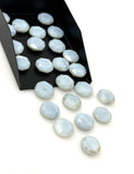 12 Pcs Natural Blue Opal Rosecut Cabochons, Loose Gemstones, Blue Opal Rose Cuts, Ring Stones, 10mm