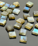 8 Pcs Natural Labradorite Rose Cut Cabochons, Loose Gemstones, Labradorite Rosecuts, Ring Stones 8mm - 8.25mm