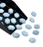 10 Pcs / 12 Pcs Natural Blue Opal Rosecut Cabochons, Loose Gemstones, Blue Opal Rose Cuts, Ring Stones, 9x7mm - 10x7mm