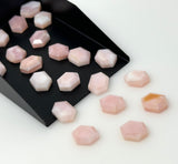 10 Pcs / 11 Pcs Natural Pink Opal Rosecut Cabochons, Loose Gemstones, Pink Opal Rose Cuts, Ring Stones, 9x6mm - 10x7mm