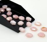 10 Pcs / 11 Pcs Natural Pink Opal Rosecut Cabochons, Loose Gemstones, Pink Opal Rose Cuts, Ring Stones, 9x6mm - 10x7mm