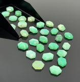 10 Pcs Chrysoprase Rosecut Loose Gemstones Cabochons, Natural Chrysoprase Rose Cuts Ring Stones Bulk Wholesale Jewely Making 9x7mm - 10x7mm