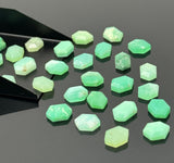 10 Pcs Chrysoprase Rosecut Loose Gemstones Cabochons, Natural Chrysoprase Rose Cuts Ring Stones Bulk Wholesale Jewely Making 9x7mm - 10x7mm