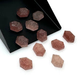 11 Strawberry Quartz Rosecut Cabochons Loose Gemstones, Strawberry Quartz Rose Cuts Ring Stones Bulk Wholesale DIY Jewelry Making Supplies