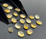 11 Pcs Citrine Rose Cut Loose Gemstones Cabochons, Natural Citrine Ring Stones Rosecuts Bulk Wholesale DIY Jewelry Making Supplies, 10x7mm