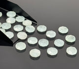 Natural Aquamarine Rose Cut Cabochons, Loose Gemstones, Aquamarine Rosecut Ring Stones, Tablet Cut Aquamarine , 10mm, 7 Pcs