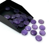 5 Pcs Natural Amethyst Rose Cut Cabochons, Loose Gemstones, Rosecut Ring Stone, Amethyst Briolette Rosecuts, 10mm