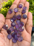 5 Pcs Natural Amethyst Rose Cut Cabochons, Loose Gemstones, Rosecut Ring Stone, Amethyst Briolette Rosecuts, 10mm