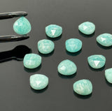 8Pcs Amazonite Rosecut Loose Gemstones Cabochons, Amazonite Rose Cuts, Peruvian Amazonite Ring Stones Bulk Wholesale DIY Jewelry, 9mm - 11mm