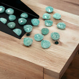 8Pcs Amazonite Rosecut Loose Gemstones Cabochons, Amazonite Rose Cuts, Peruvian Amazonite Ring Stones Bulk Wholesale DIY Jewelry, 9mm - 11mm