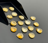 11 Pcs Citrine Rose Cut Loose Gemstones Cabochons, Natural Citrine Ring Stones Rosecuts Bulk Wholesale DIY Jewelry Making Supplies, 10mm