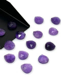 7 Pcs Natural Amethyst Rose Cut Loose Gemstones Cabochons, Amethyst Rosecut Ring Stone Bulk Wholesale DIY Jewelry Making Supplies, 10mm