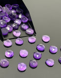 7 Pcs Natural Amethyst Rose Cut Loose Gemstones Cabochons, Amethyst Rosecut Ring Stone Bulk Wholesale DIY Jewelry Making Supplies, 10mm