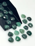 10Pcs/12Pcs Emerald Rosecut Loose Gemstone Cabochons , Natural Emerald Ring Stones Bulk Wholesale DIY Jewelry Making Supplies, 10mm