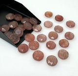 10mm Strawberry Quartz Rosecut Cabochons, Loose Gemstones, Strawberry Quartz Briolette Tablet Cut Rose Cuts Ring Stones