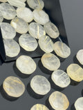 9 Pcs Natural Golden Rutile Rose Cut Cabochons, Loose Gemstones, Golden Yellow Rutilated Quartz Rose Cuts, 10mm