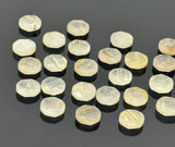 9 Pcs Natural Golden Rutile Rose Cut Cabochons, Loose Gemstones, Golden Yellow Rutilated Quartz Rose Cuts, 10mm