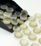 8 Pcs Lemon Quartz Rose Cut Cabochons, Loose Gemstones, Yellow Lemon Quartz Rose Cuts, 10mm
