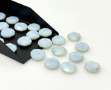 12 Pcs Natural Blue Opal Rosecut Cabochons, Loose Gemstones, Blue Opal Rose Cuts, Ring Stones, 10mm
