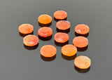 12 Pcs Natural Carnelian Rosecut Cabochons, Loose Gemstones, Carnelian Rose Cuts Ring Stones, 10mm