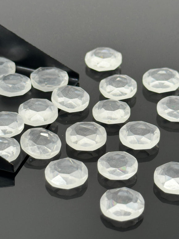 10mm Crystal Quartz Rosecuts Cabochons, Loose Gemstones, Clear Crystal Quartz Rose Cuts, Ring Stones