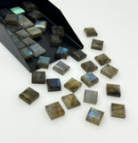 8 Pcs Natural Labradorite Rose Cut Cabochons, Loose Gemstones, Labradorite Rosecuts, Ring Stones 8mm - 8.25mm