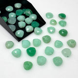 Chrysoprase Rosecut Loose Gemstones Cabochons, Natural Chrysoprase Rose Cuts Ring Stones Bulk Wholesale DIY Jewely Making Supplies, 9mm-10mm