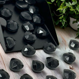 Black Onyx Rose Cut Loose Gemstone Cabochons, Black Onyx Ring Stones Rosecuts Bulk Wholesale DIY Jewelry Making Supplies, 12 Pcs , 10mm