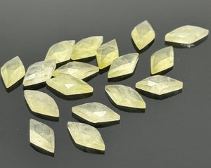 9 Pcs Lemon Quartz Rose Cut Cabochons, Loose Gemstones, Yellow Lemon Quartz Rose Cuts Bulk Wholesale DIY Jewelry Making Genstone Supplies