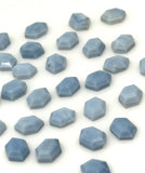 10 Pcs / 12 Pcs Natural Blue Opal Rosecut Cabochons, Loose Gemstones, Blue Opal Rose Cuts, Ring Stones, 9x7mm - 10x7mm