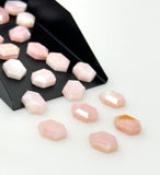 10 Pcs / 11 Pcs Natural Pink Opal Rosecut Cabochons, Loose Gemstones, Pink Opal Rose Cuts, Ring Stones, 9x6mm - 10x7mm