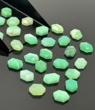 10 Pcs Chrysoprase Rosecut Loose Gemstones Cabochons, Natural Chrysoprase Rose Cuts Ring Stones Bulk Wholesale Jewely Making 9x7mm - 10x7mm