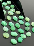 10 Pcs Chrysoprase Rosecut Loose Gemstones Cabochons, Natural Chrysoprase Rose Cuts Ring Stones Bulk Wholesale Jewely Making 9x7mm - 10x7mm